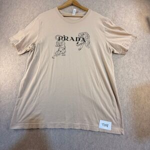 Bella+Canvas Prada Tiger Graphic Tee Tan Mens XL Short Sleeve T-Shirt